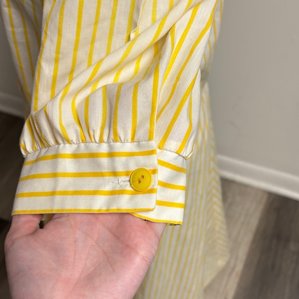 Vintage 60’s Yellow Striped Midi Dress - Picture 8 of 16